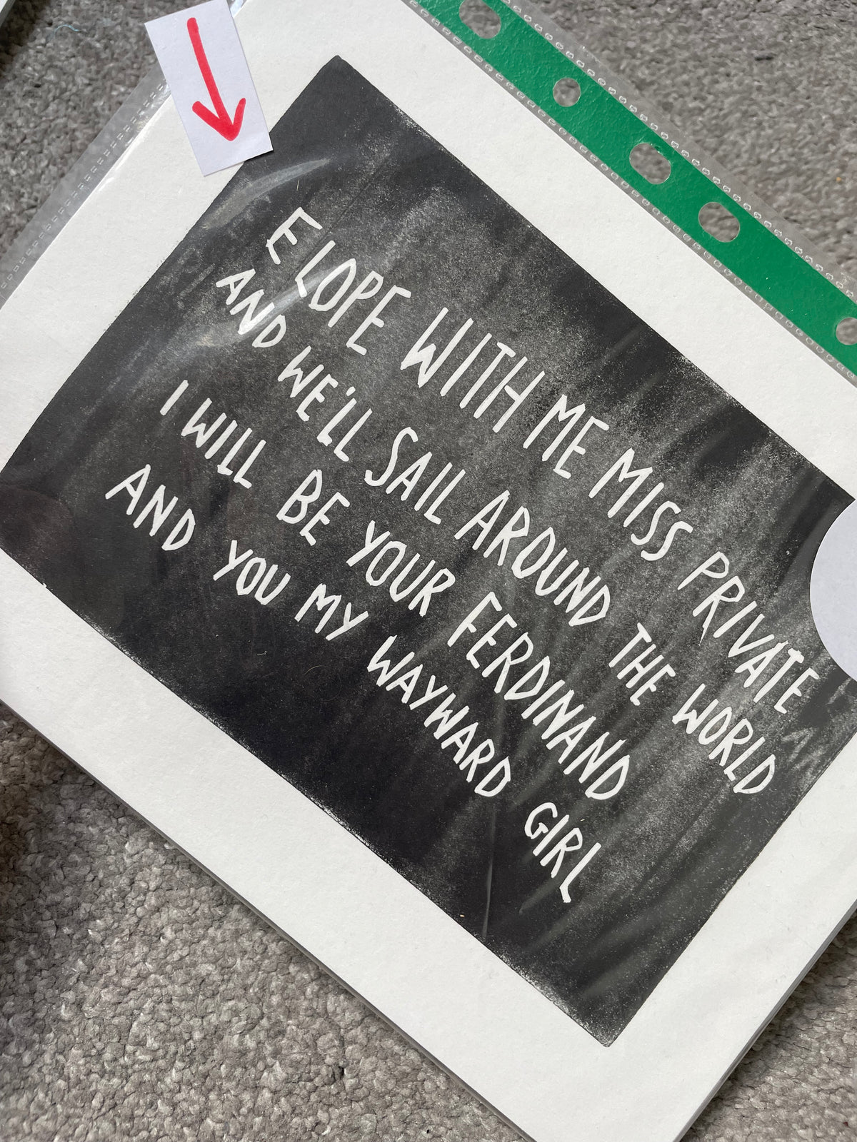 SUPER SECONDS Belle and Sebastian 'Piazza, New York Catcher' song lyrics linocut
