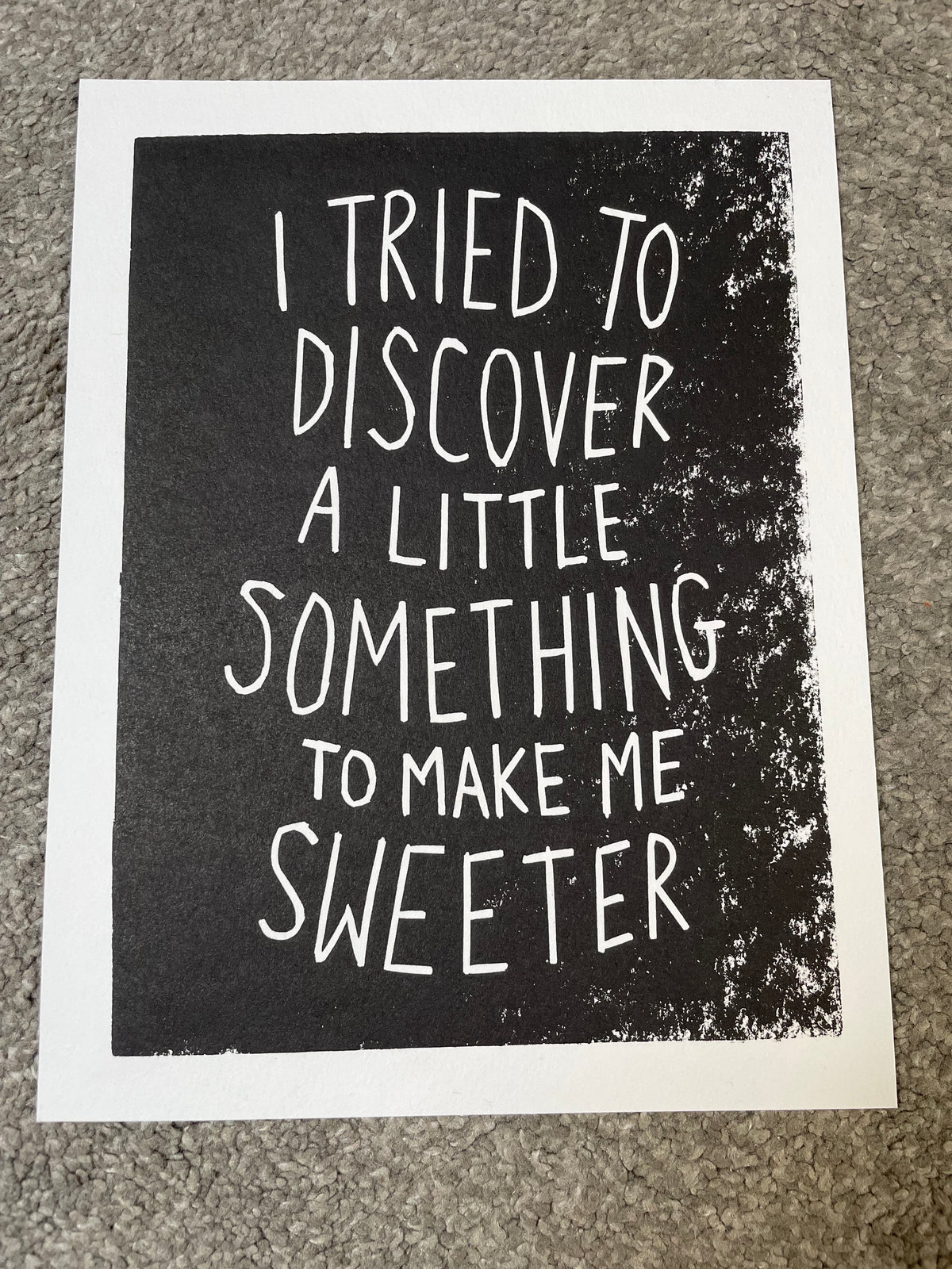 SUPER SECONDS Erasure ‘A Little Respect’ lyrics inspired hand pulled linocut print