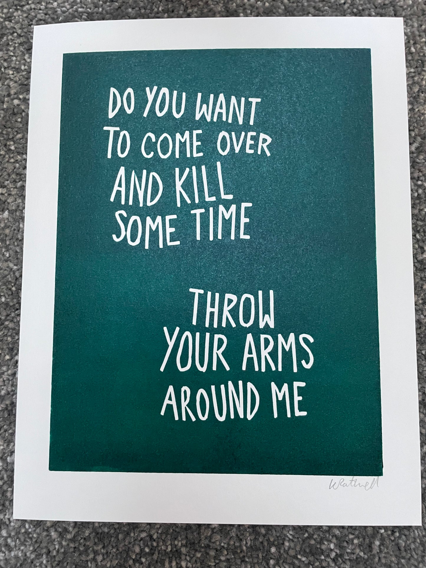 Bloc Party 'This Modern Love' inspired linocut print