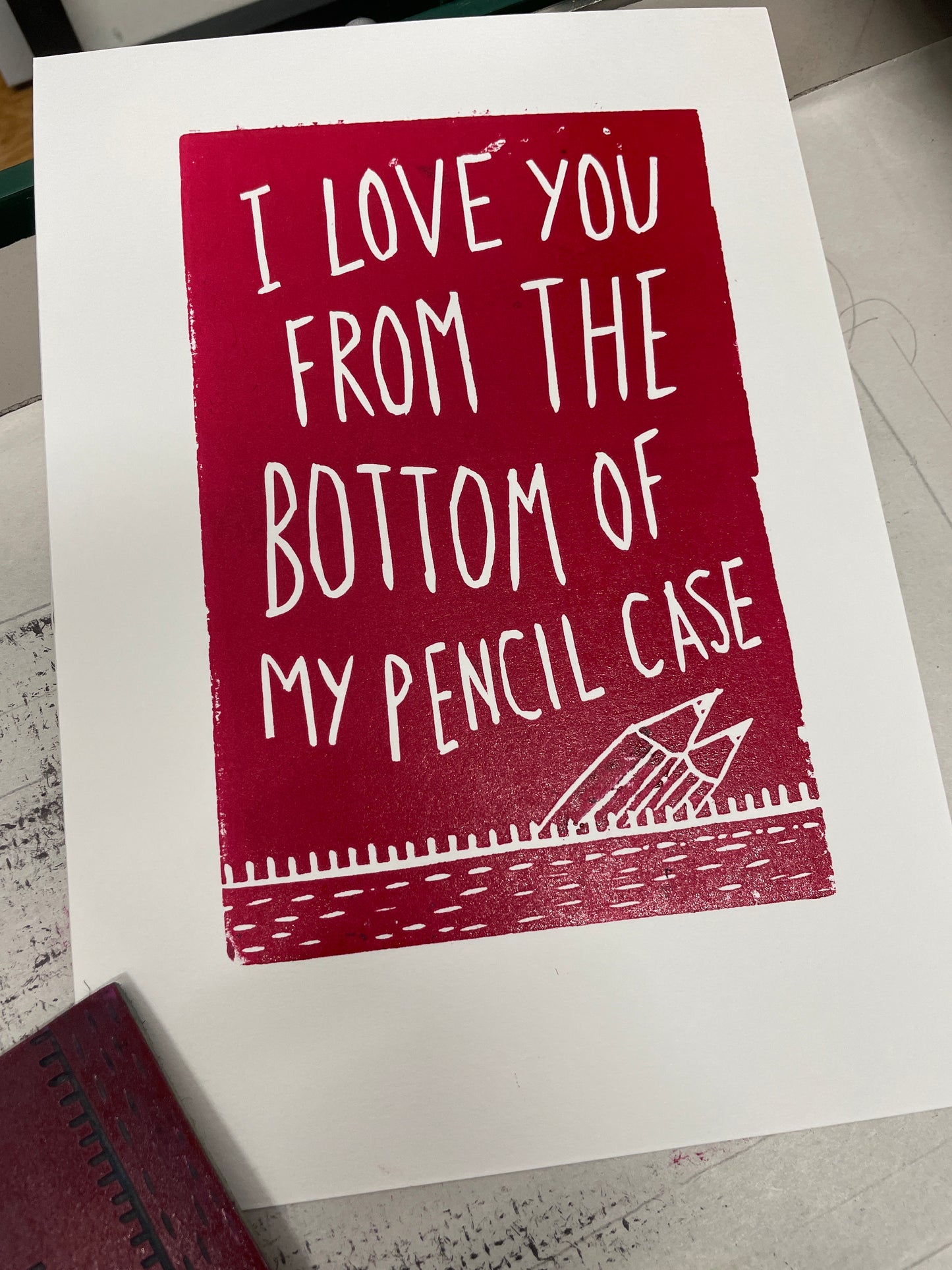 Beautiful South ‘Song For Whoever’ lyrics inspired linocut
