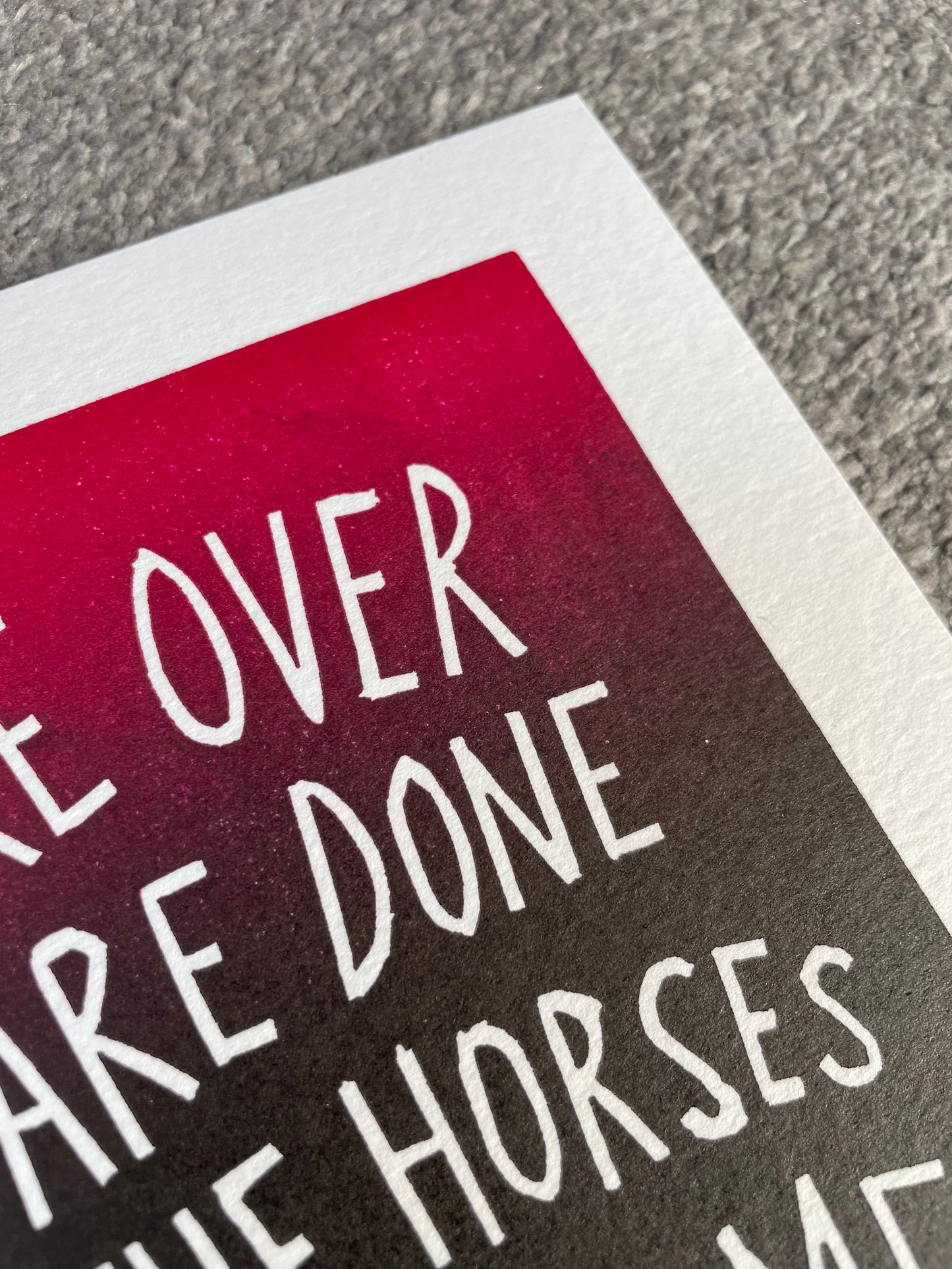Florence & The Machine 'Dog Days' lyrics inspired linocut print