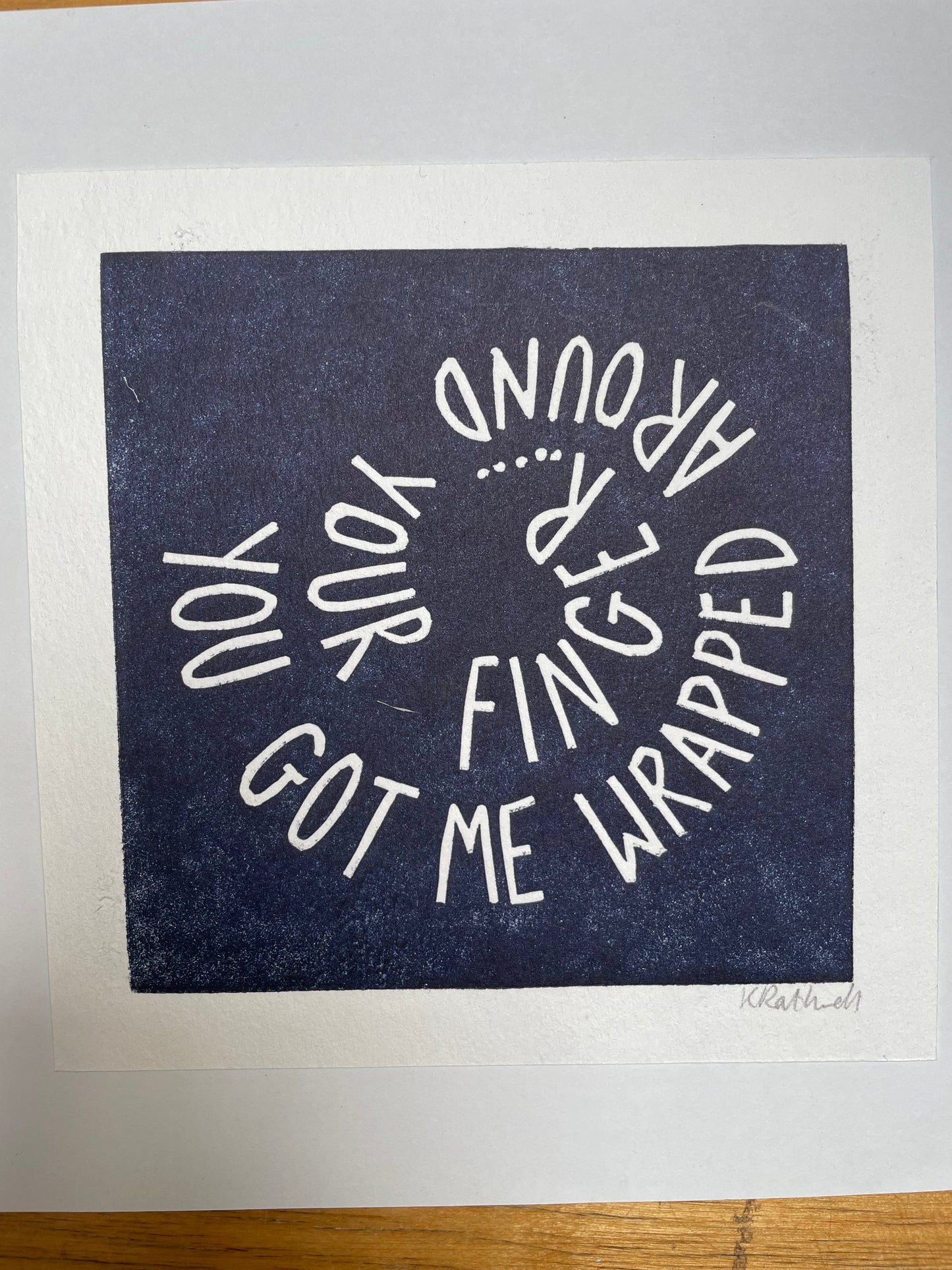 Cranberries ‘Linger’ lyrics inspired linocut print part 2