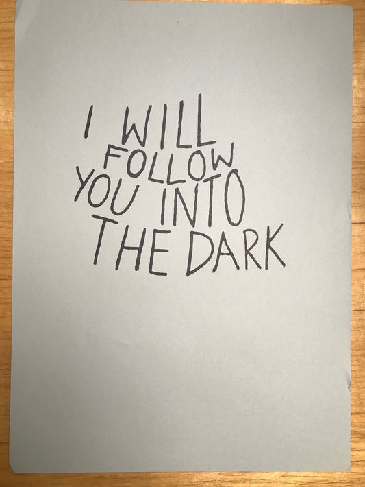 SUPER SECONDS Death Cab For Cutie ‘I Will Follow You into the Dark’ lyrics inspired hand drawn lasercut