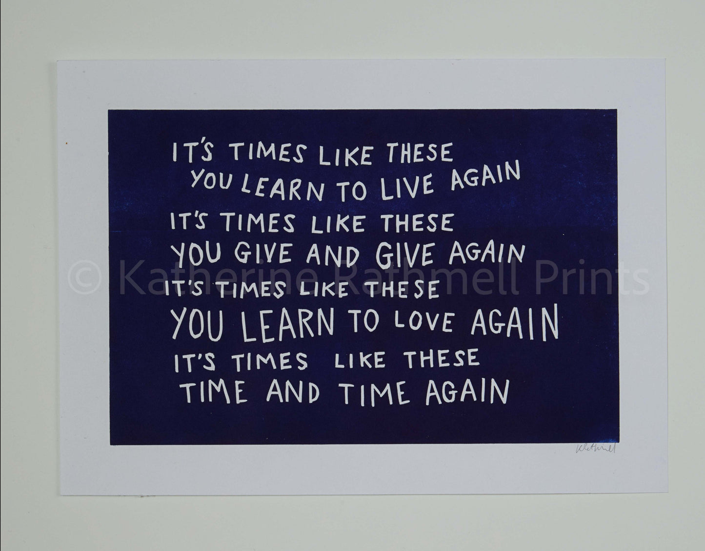 Foo Fighters ‘Times Like These’ lyrics inspired linocut print