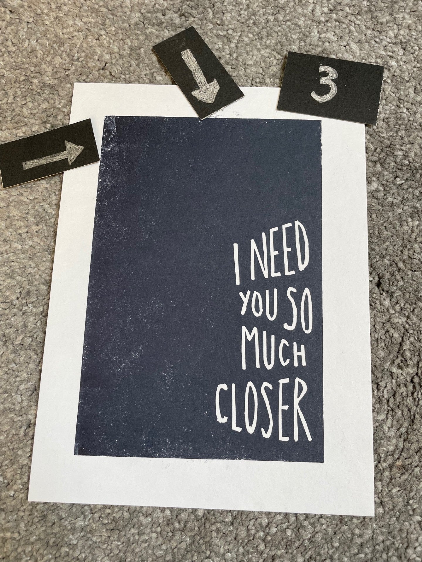 SUPER SECONDS Death Cab for Cutie 'Need You So Much Closer' lyrics linocut