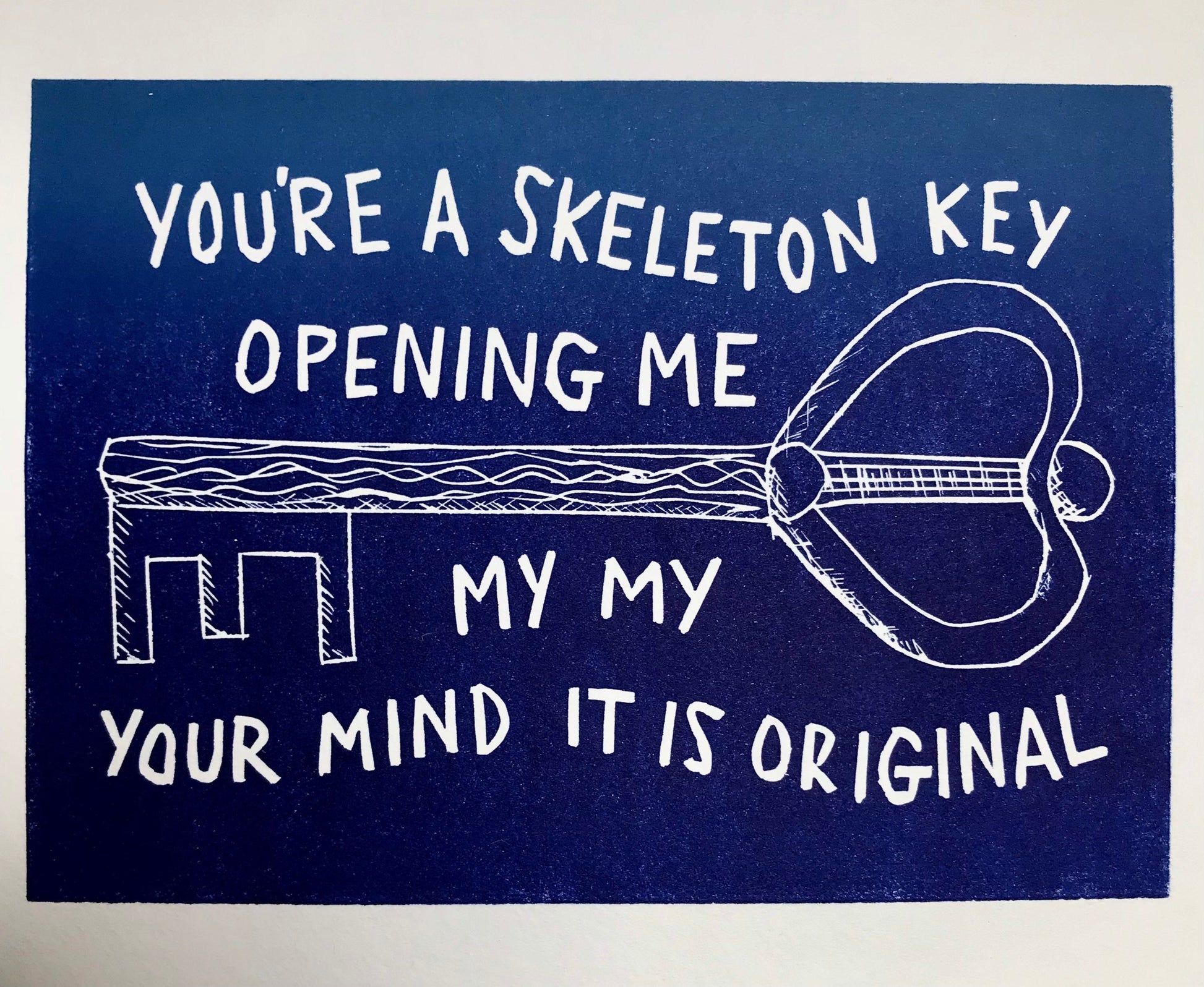 Incubus ‘Original’ inspired linocut 7x5 blue fade or black