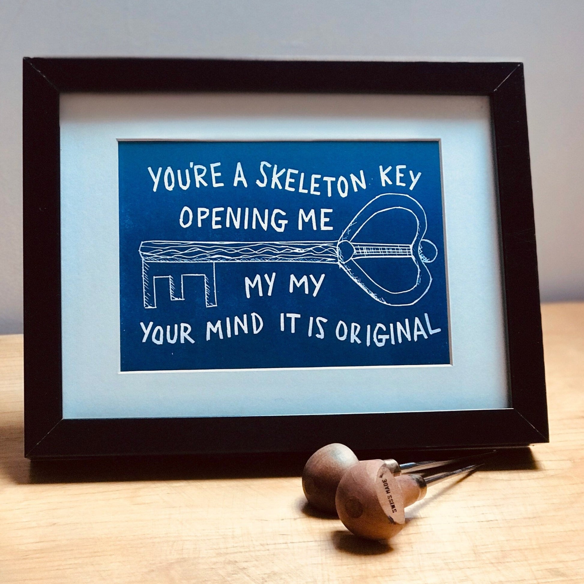 Incubus ‘Original’ inspired linocut 7x5 blue fade or black