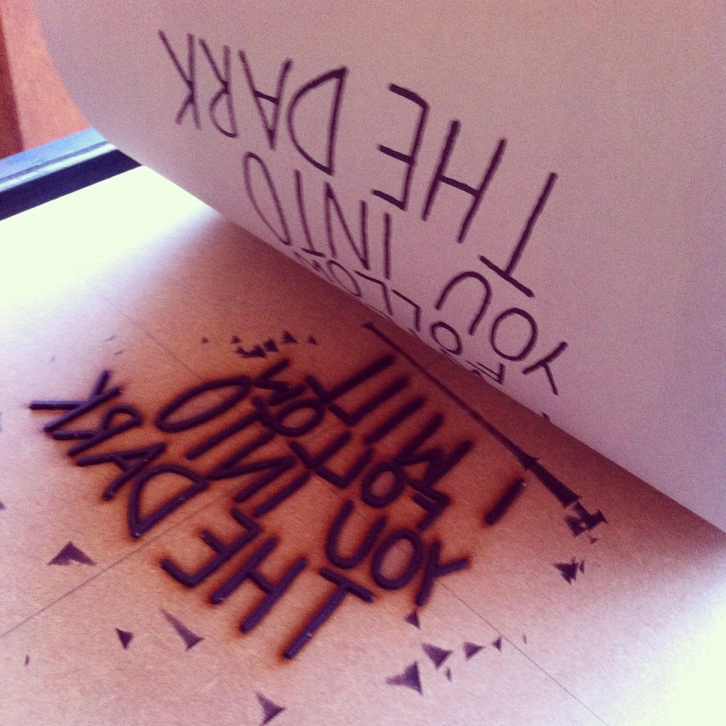 Death Cab For Cutie ‘I Will Follow You into the Dark’ lyrics inspired hand drawn lasercut print