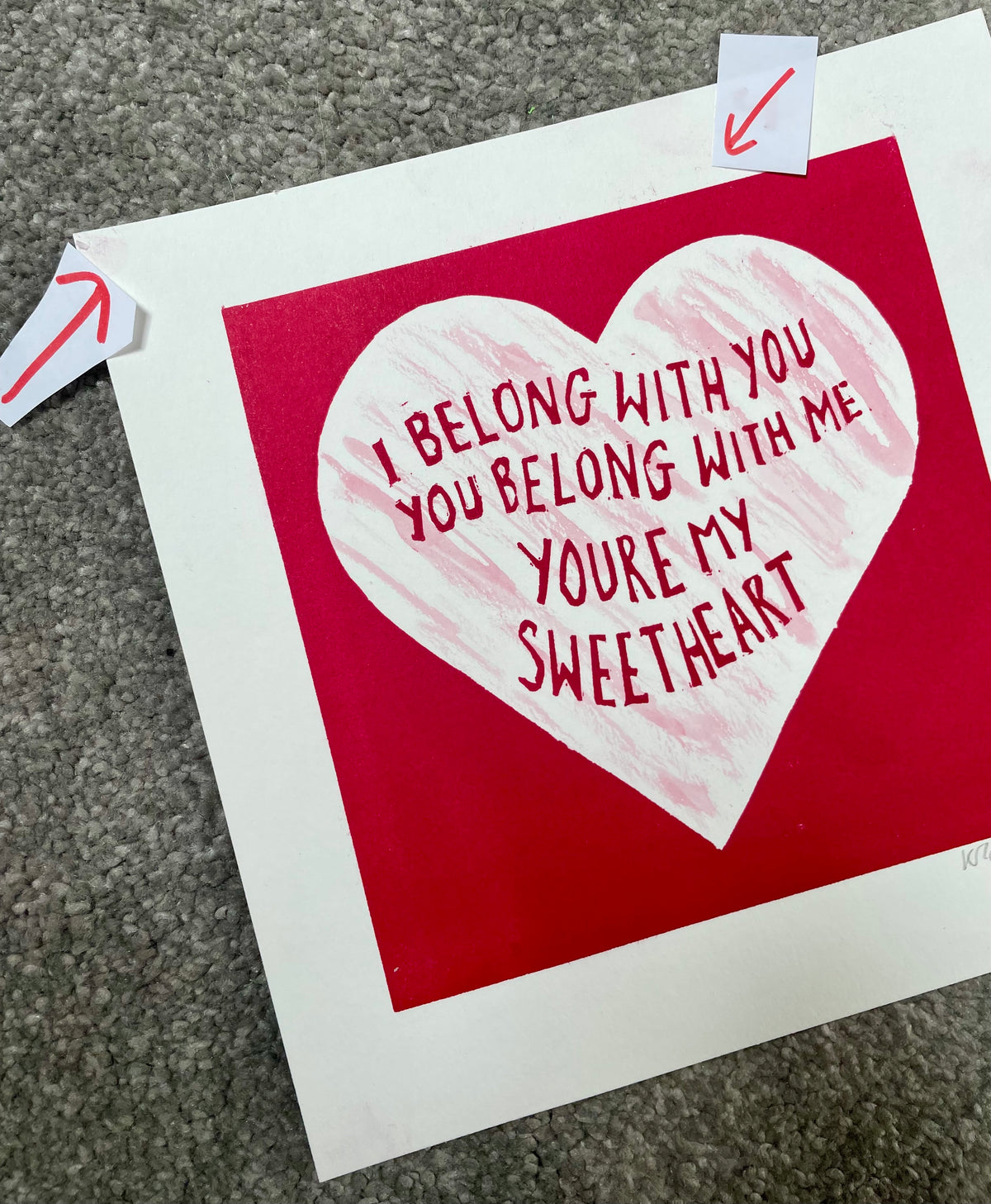 SUPER SECONDS Lumineers 'Hey Ho' inspired  romantic linocut print