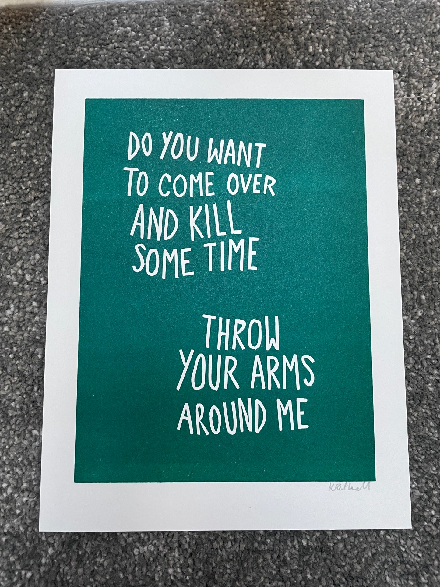 Bloc Party 'This Modern Love' inspired linocut print