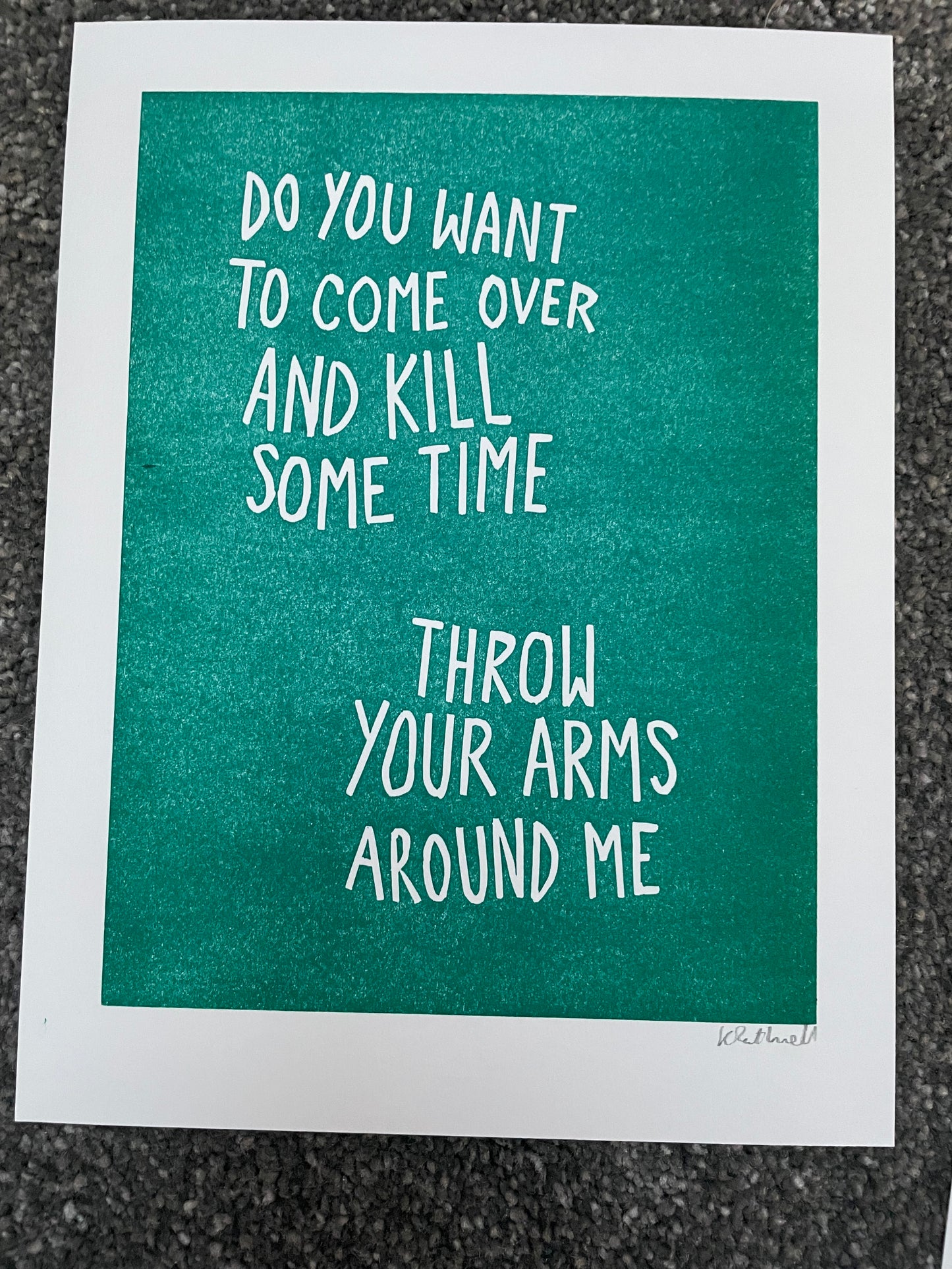 Bloc Party 'This Modern Love' inspired linocut print