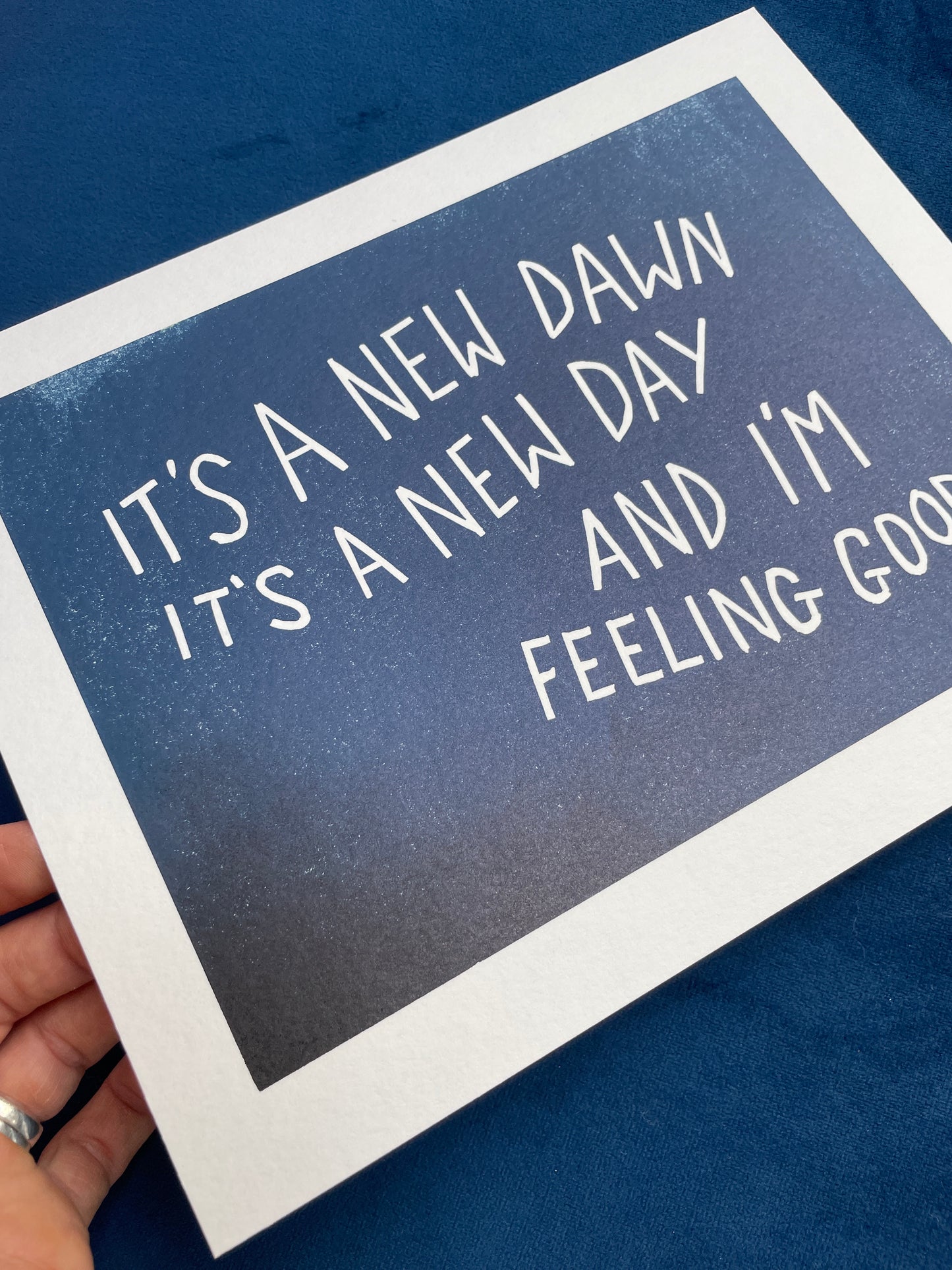 Muse ‘Feeling Good’ lyrics inspired linocut