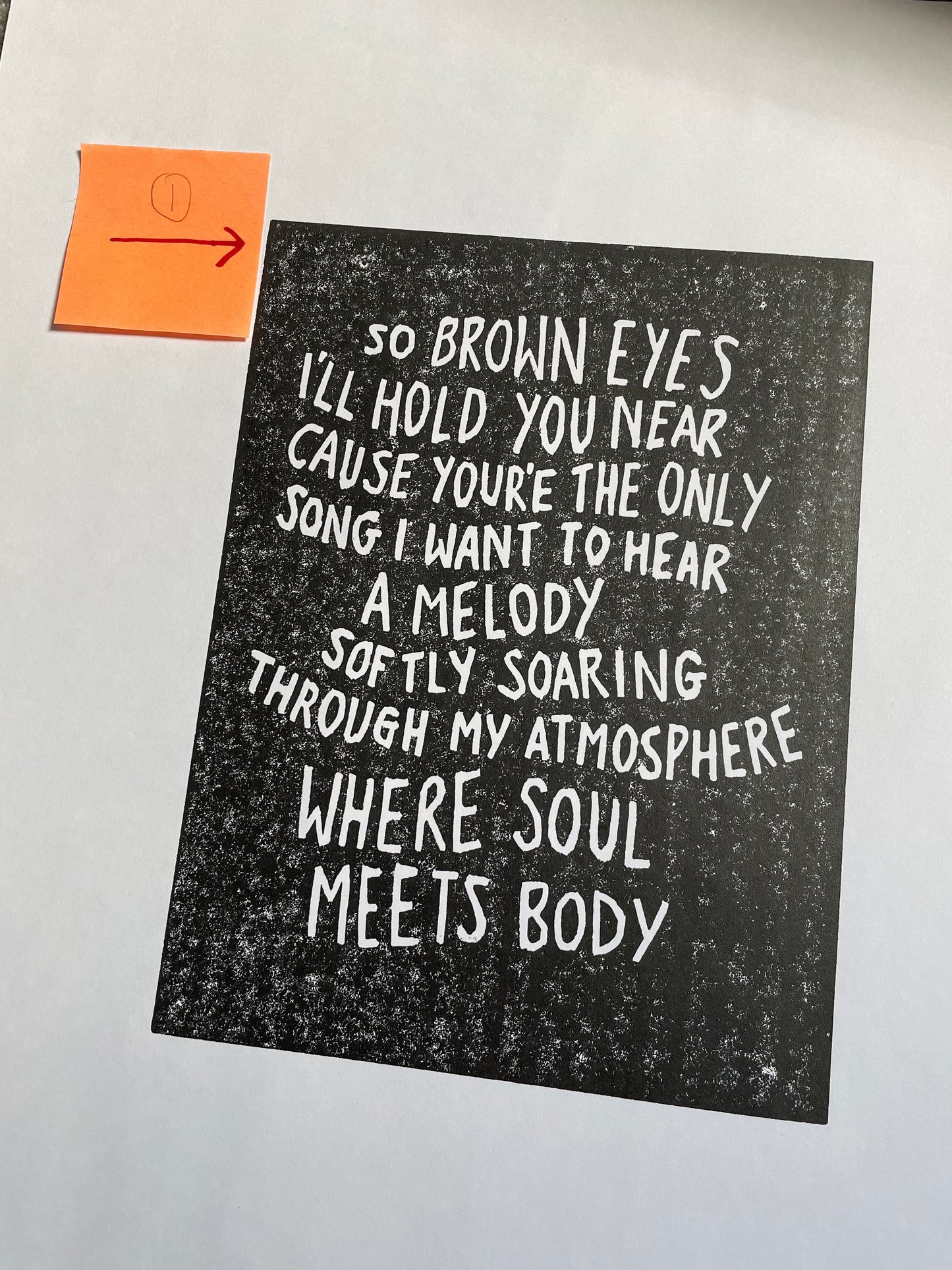 SUPER SECONDS Death Cab For Cutie ‘Soul Meets Body’ inspired linocut print in blue