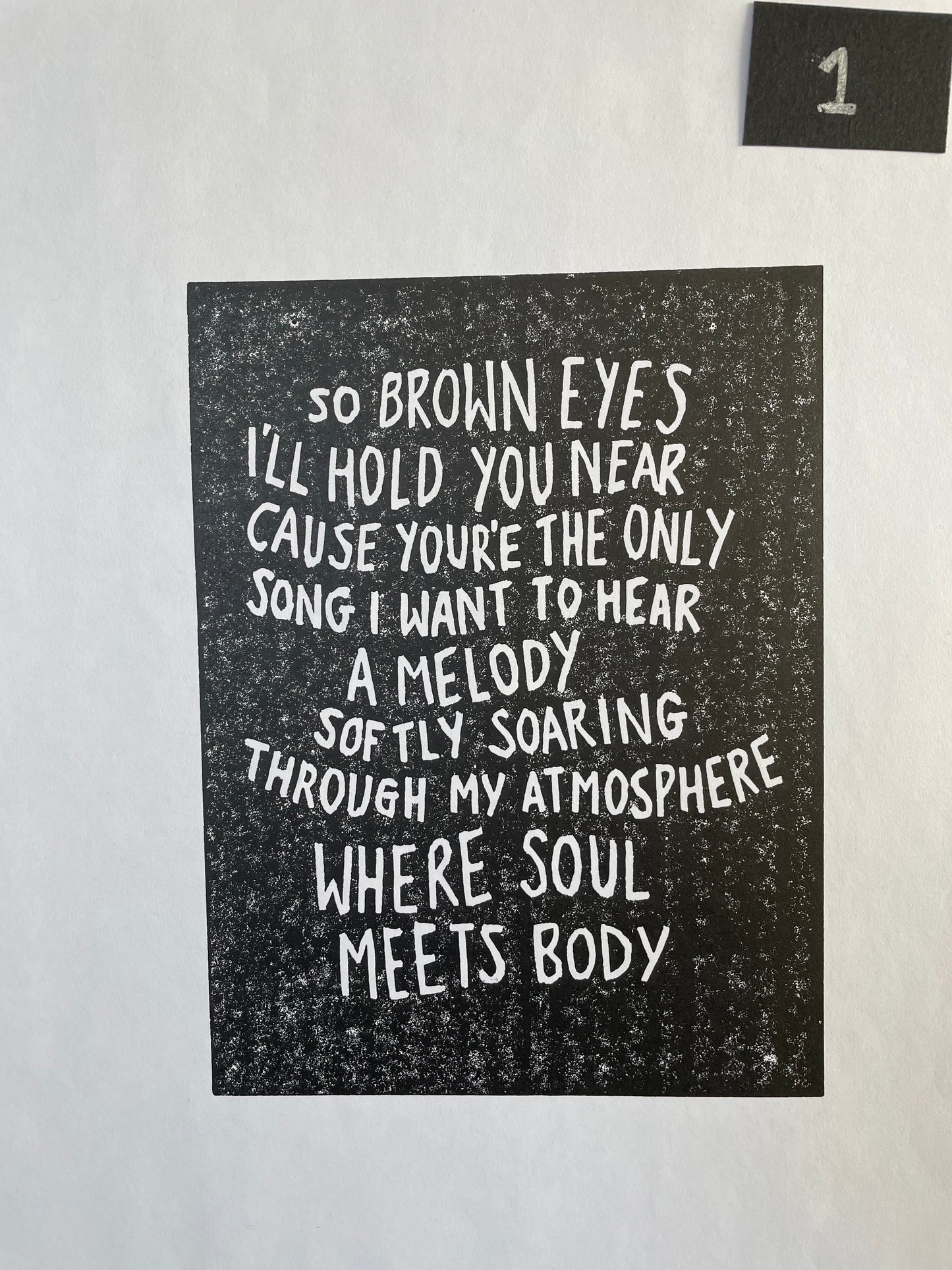 SUPER SECONDS Death Cab For Cutie ‘Soul Meets Body’ inspired linocut print