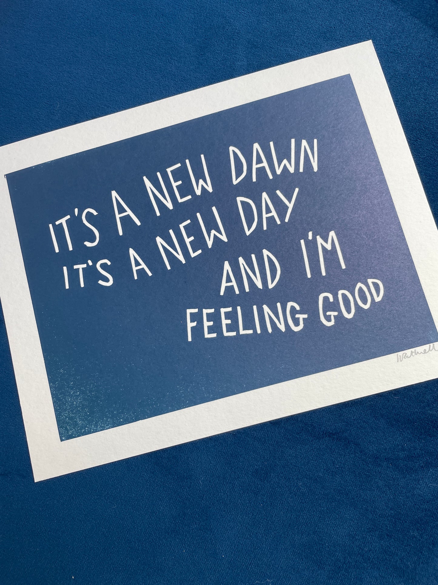 Muse ‘Feeling Good’ lyrics inspired linocut
