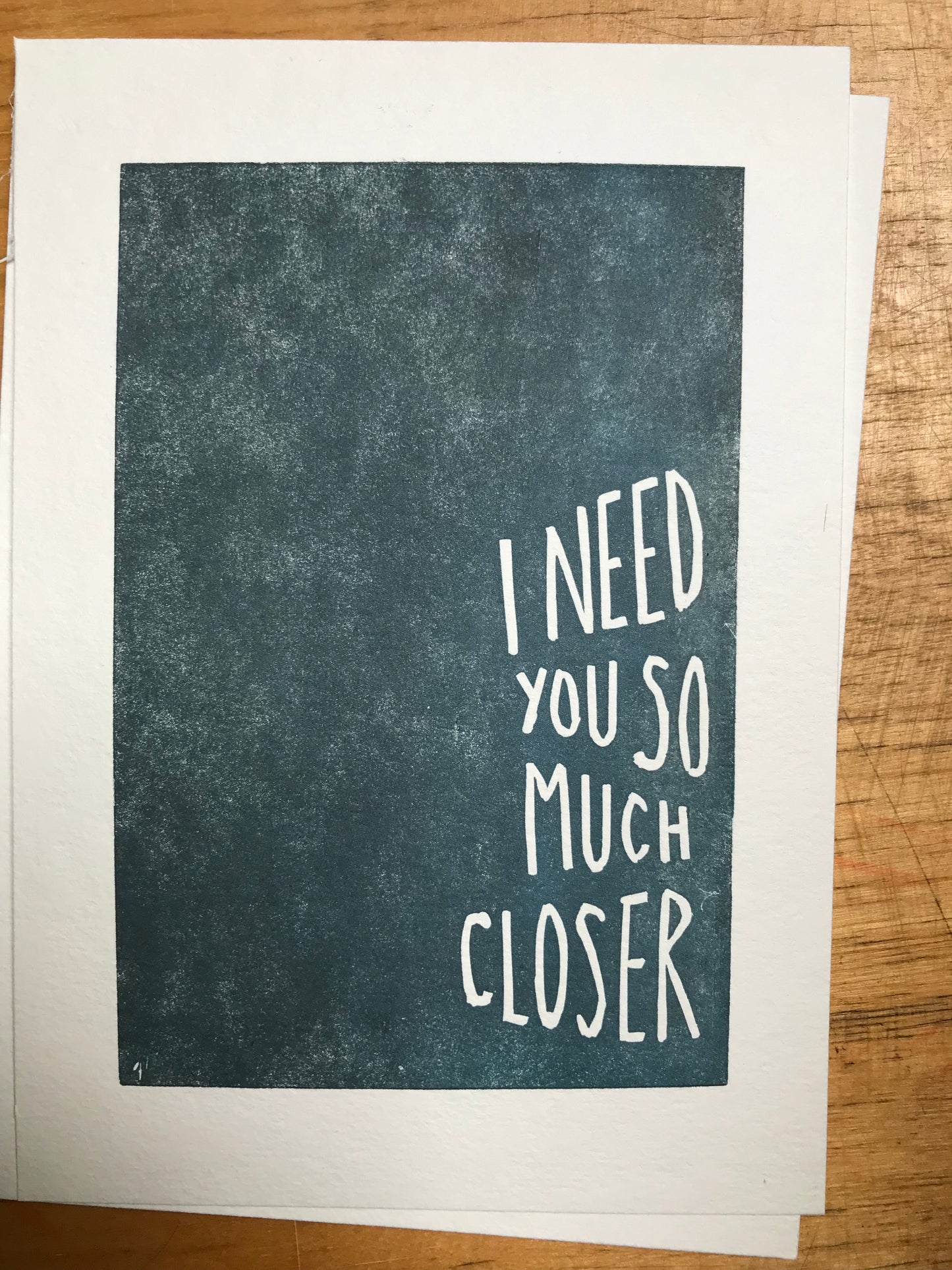 Death cab for Cutie ‘I need you so much closer’ inspired linocut