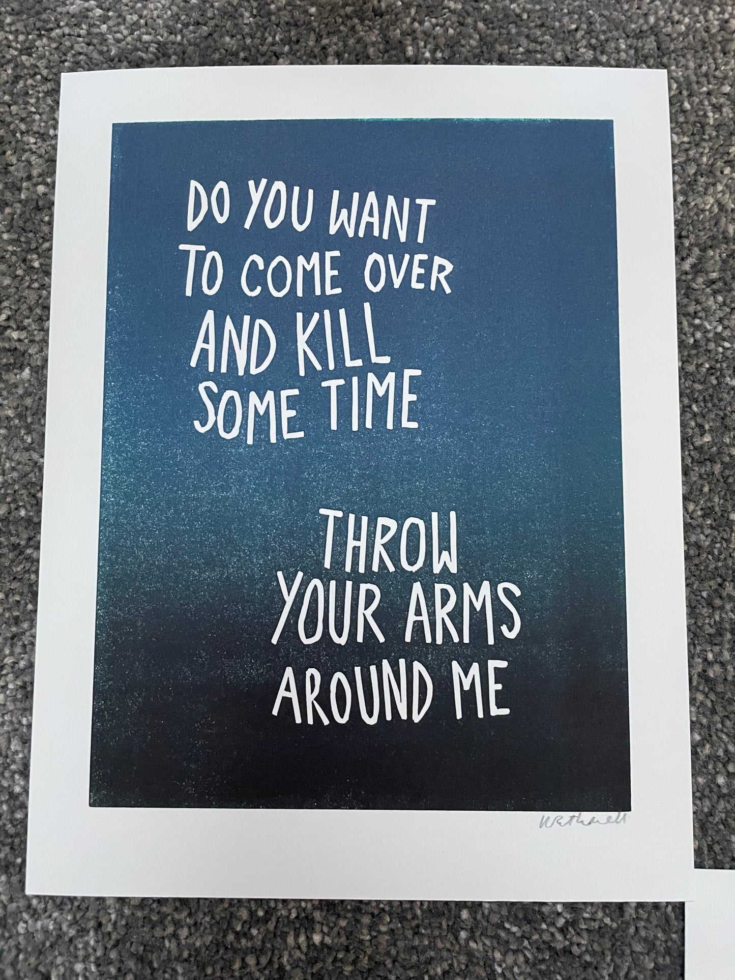 Bloc Party 'This Modern Love' inspired linocut print