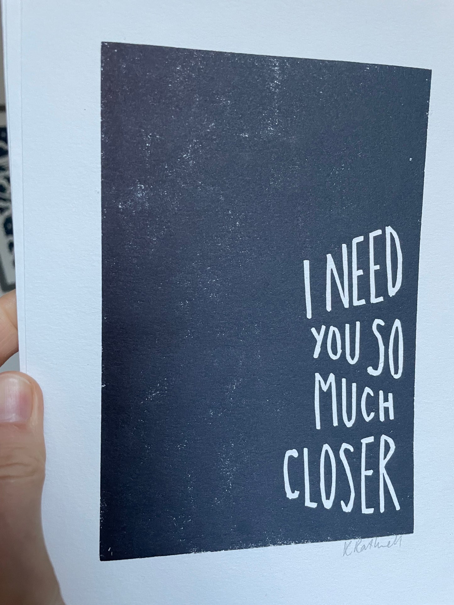 Death cab for Cutie ‘I need you so much closer’ inspired linocut