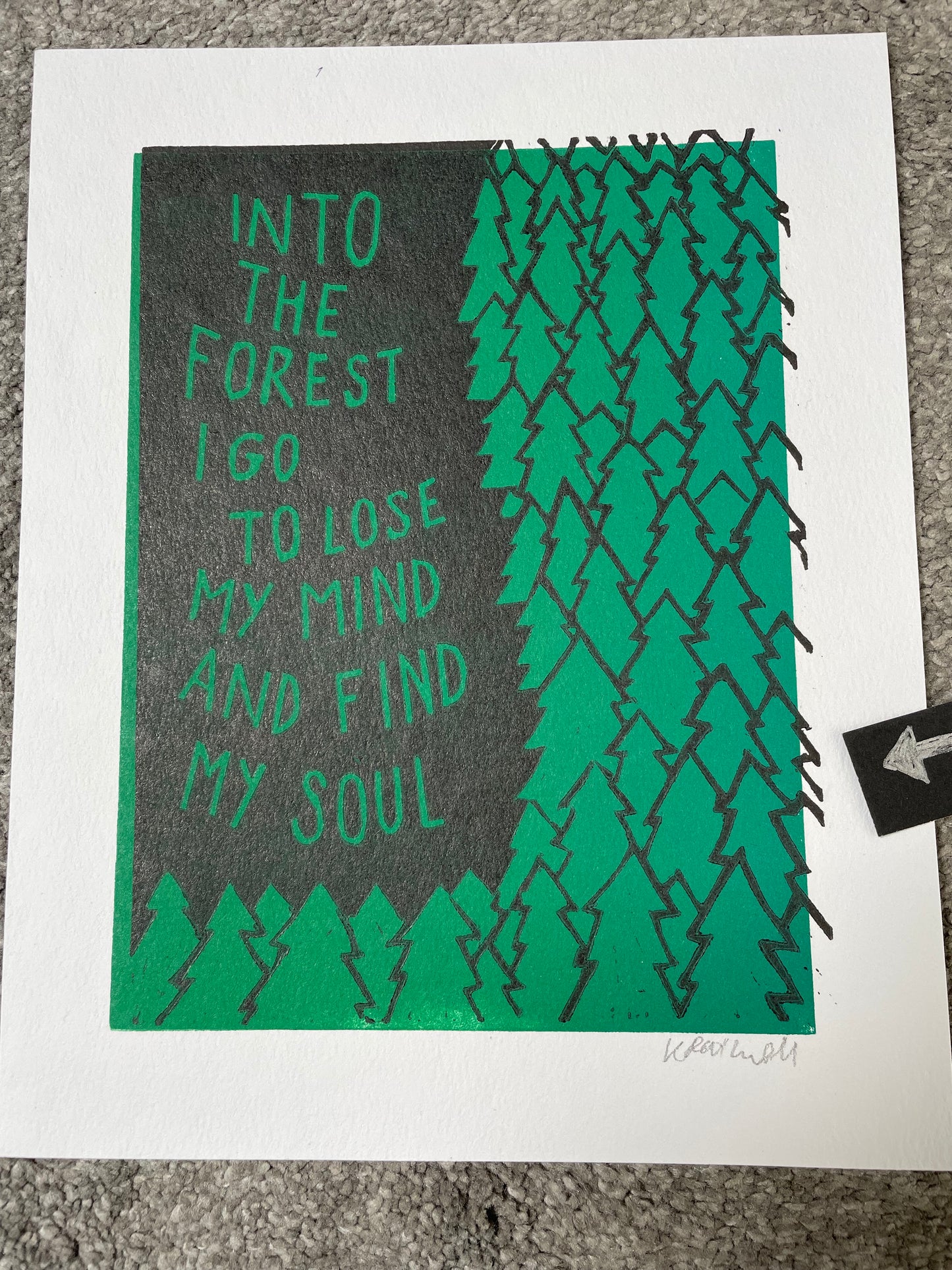SUPER SECONDS John Muir inspired forest linocut