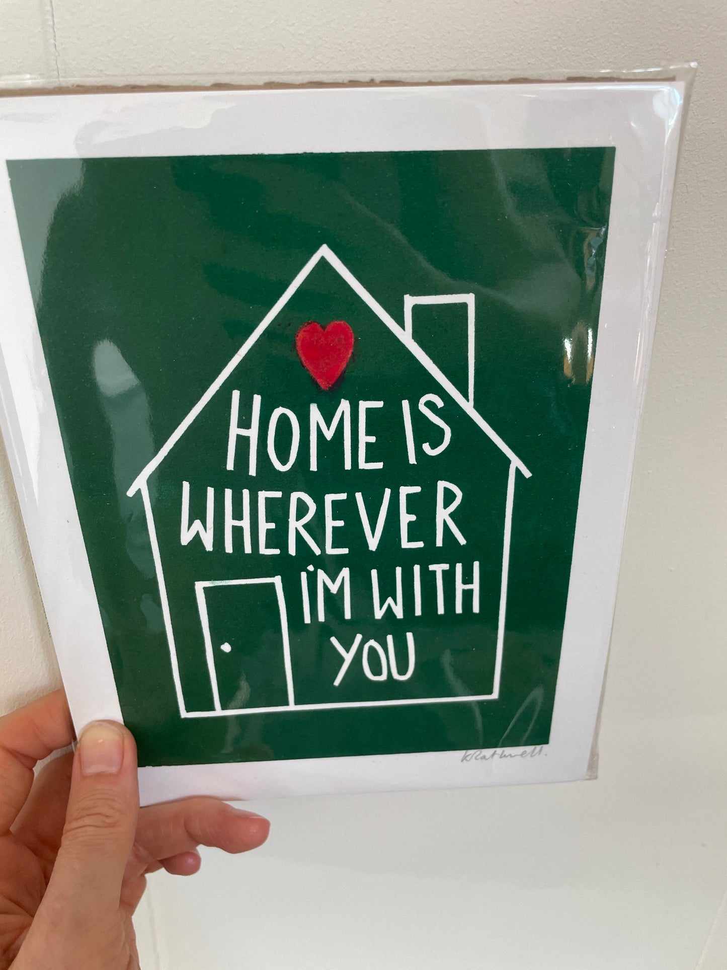 Edward Sharpe 'Home is Wherever I'm with You' lyrics inspired linocut print
