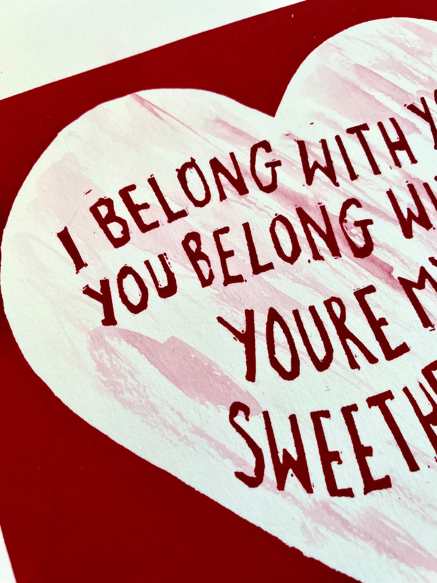 Lumineers 'Hey Ho' inspired  romantic linocut print