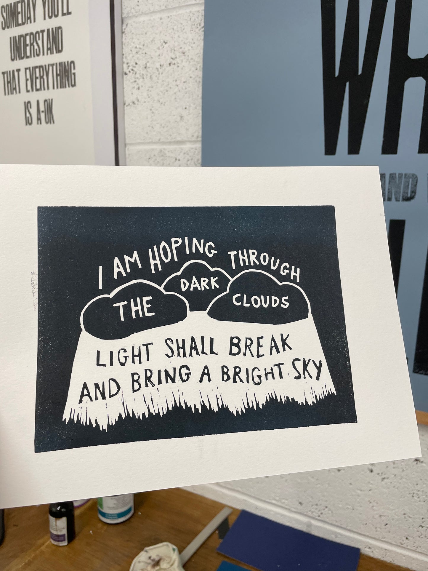 Biffy Clyro 'Just Boy' inspired linocut print
