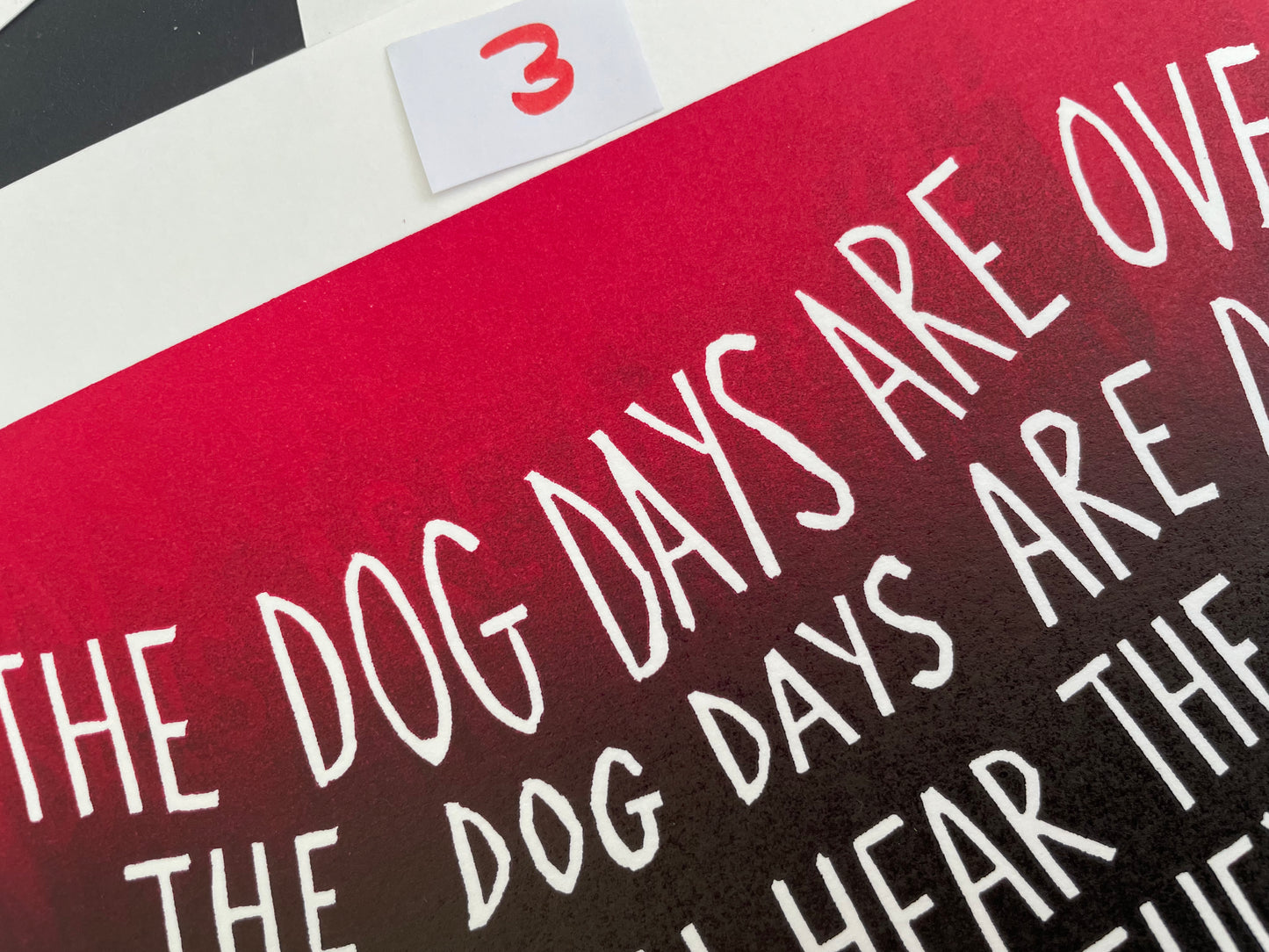 SUPER SECONDS Florence & The Machine 'Dog Days' lyrics inspired linocut print