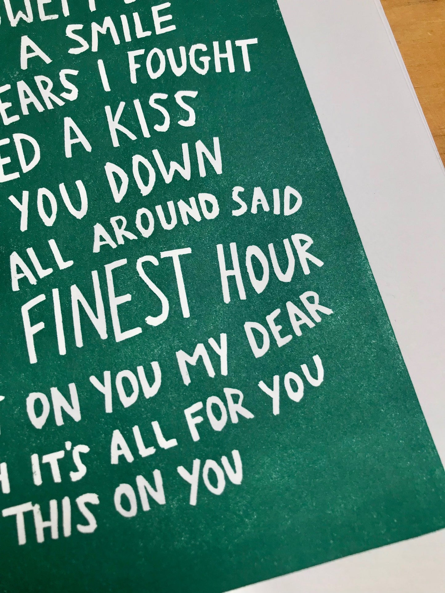 Submotion Orchestra 'Finest Hour' lyrics inspired print