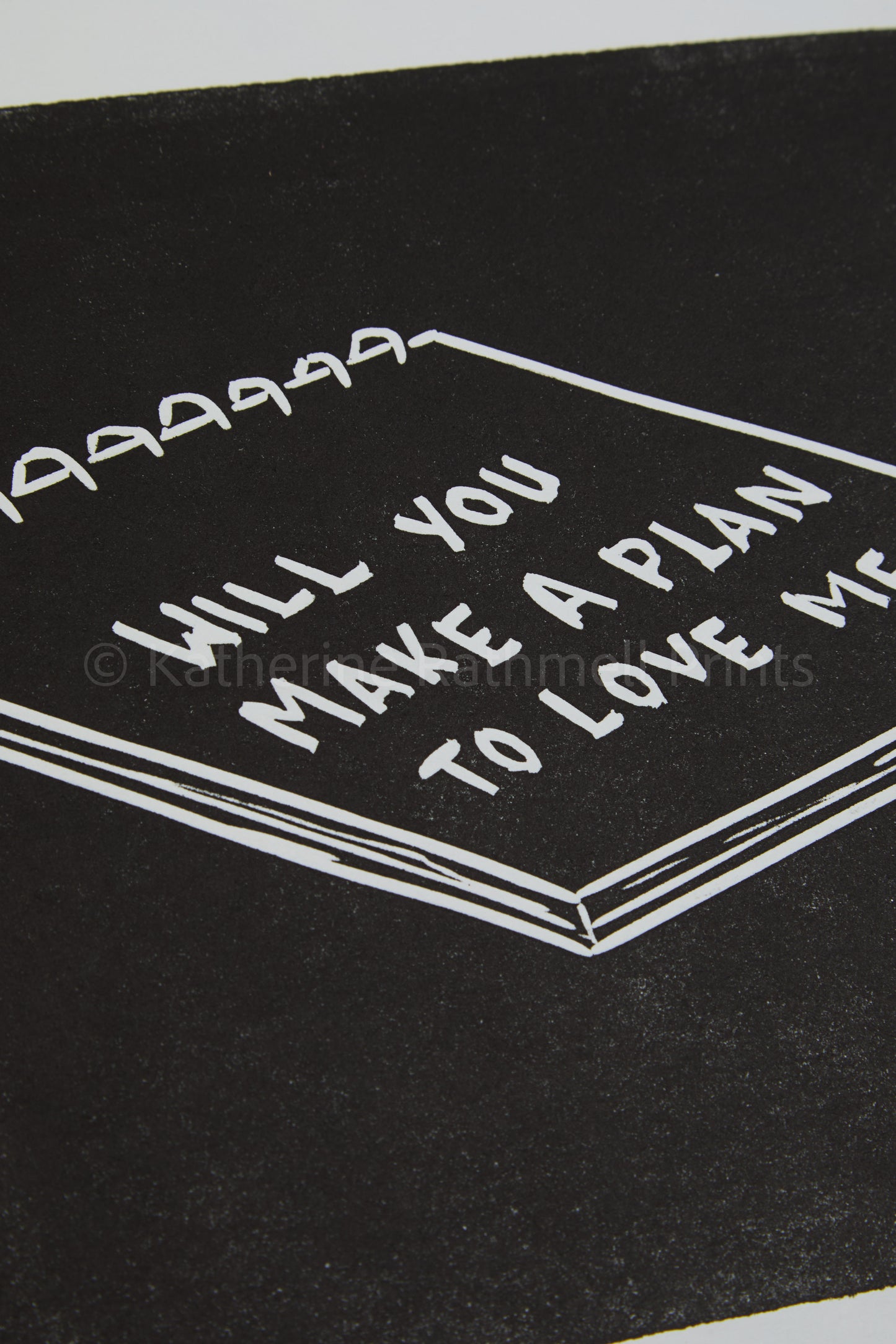 Bright Eyes ‘Make A Plan To Love Me’ lyrics inspired linocut print