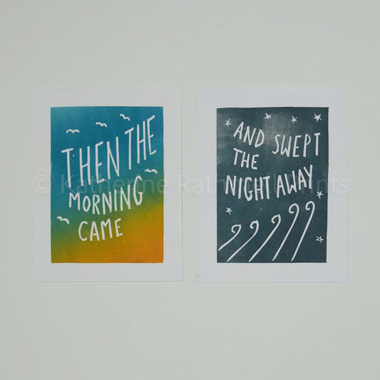 First Aid Kit ‘I Found A Way’ lyrics inspired linocut two print set