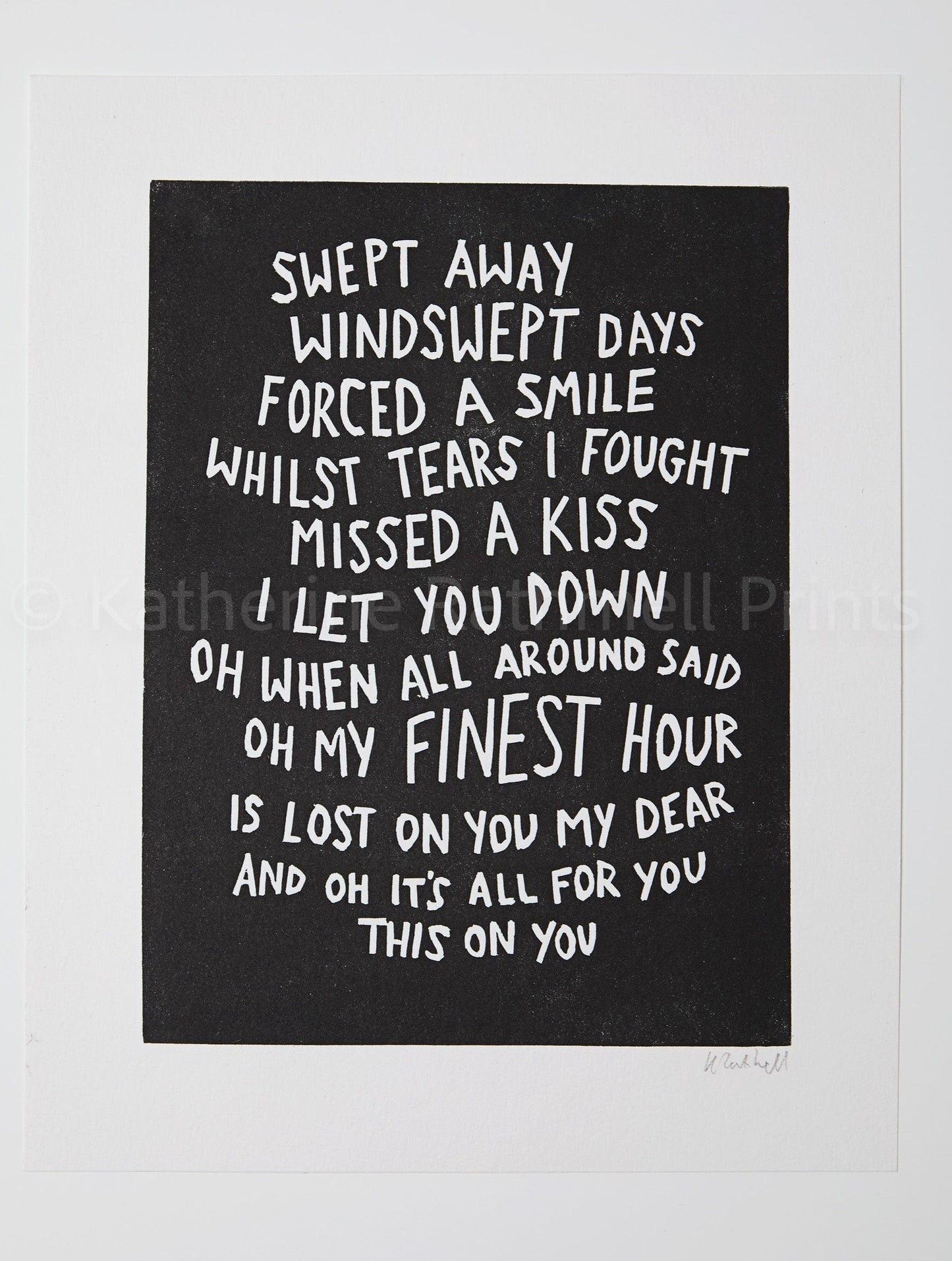 Submotion Orchestra 'Finest Hour' lyrics inspired print