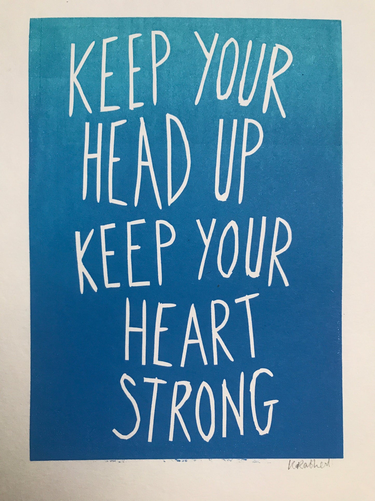 Ben Howard ‘Keep Your Head Up’ lyrics inspired original linocut