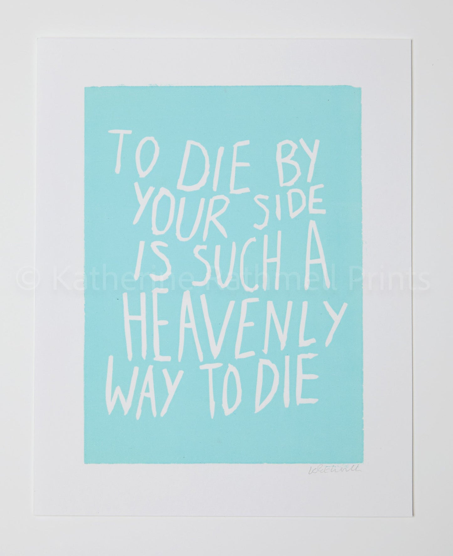 The Smiths/Morrissey 'To die by your side' inspired linocut