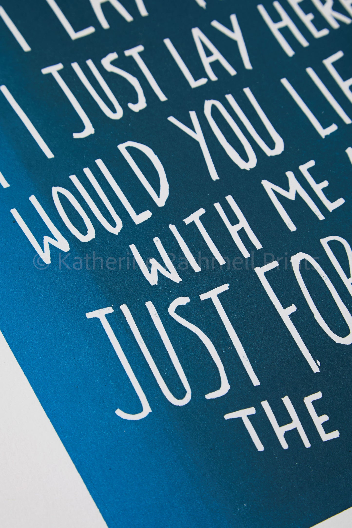 Snow Patrol 'Chasing Cars' lyrics inspired linocut print