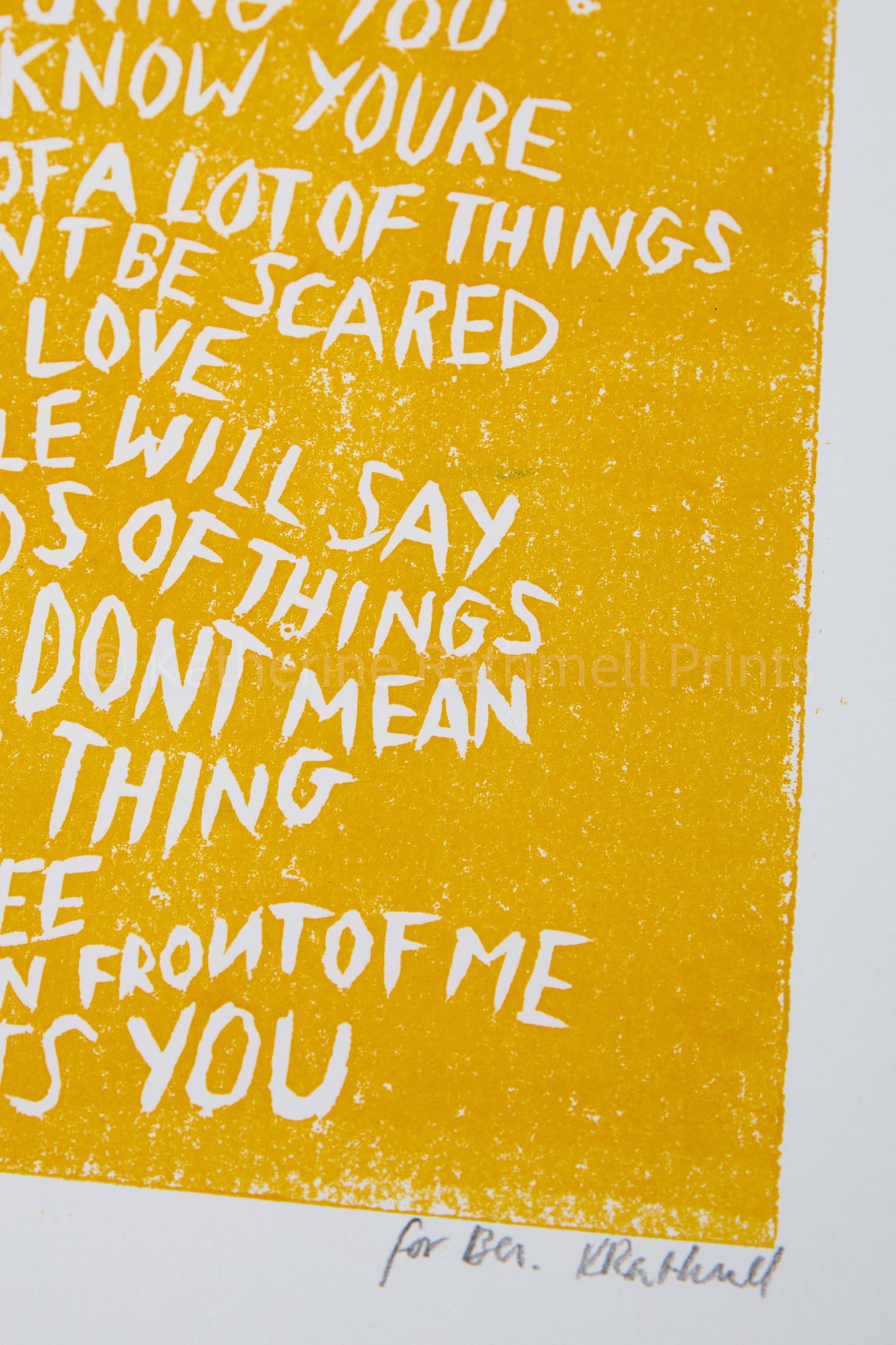 Yeah Yeah Yeahs secret song inspired linocut print