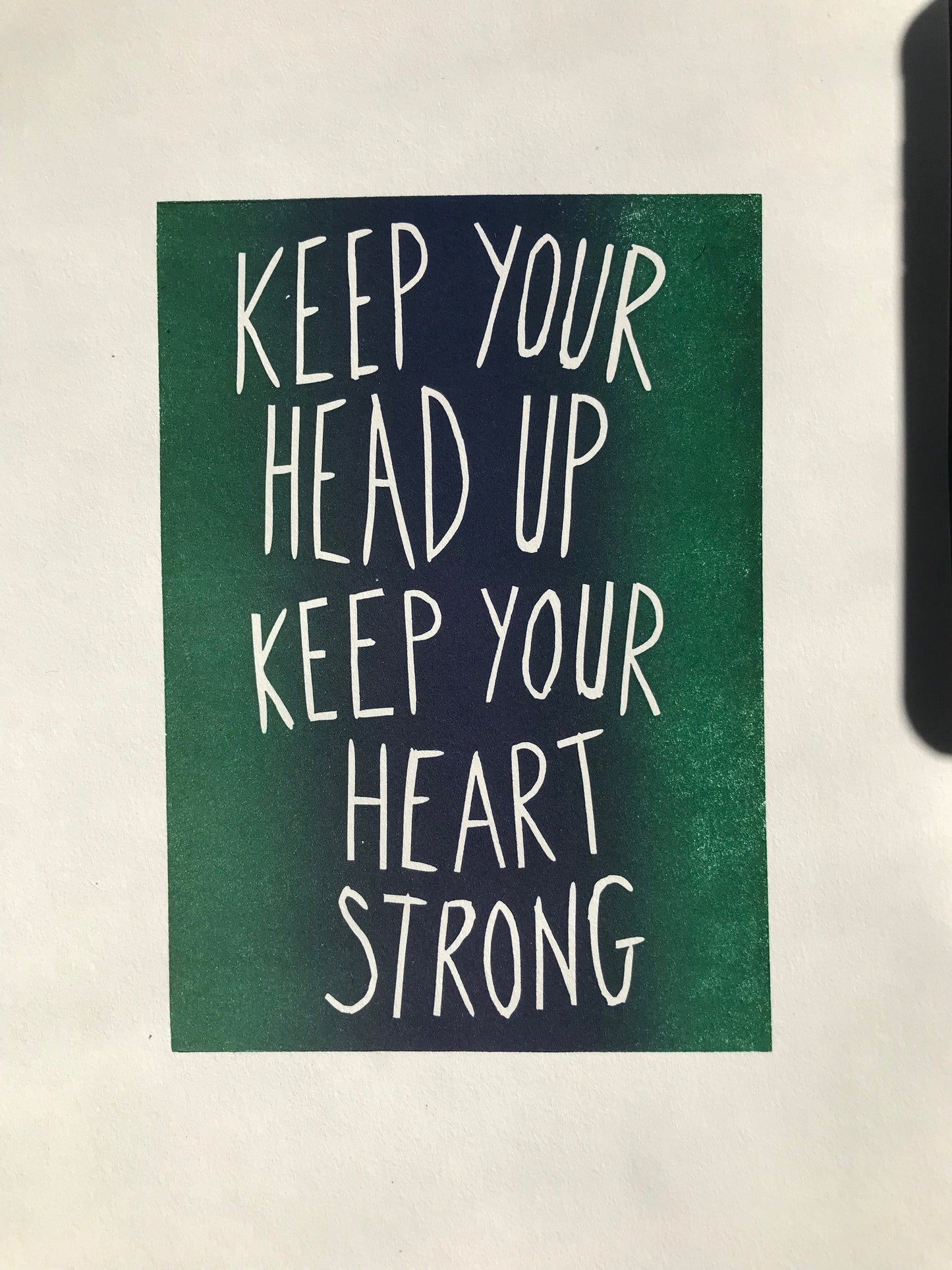 Ben Howard ‘Keep Your Head Up’ lyrics inspired original linocut