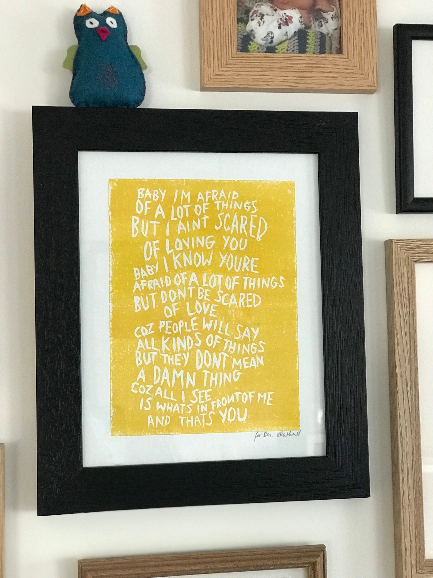 SUPER SECONDS Yeah Yeah Yeahs linocut print in yellow