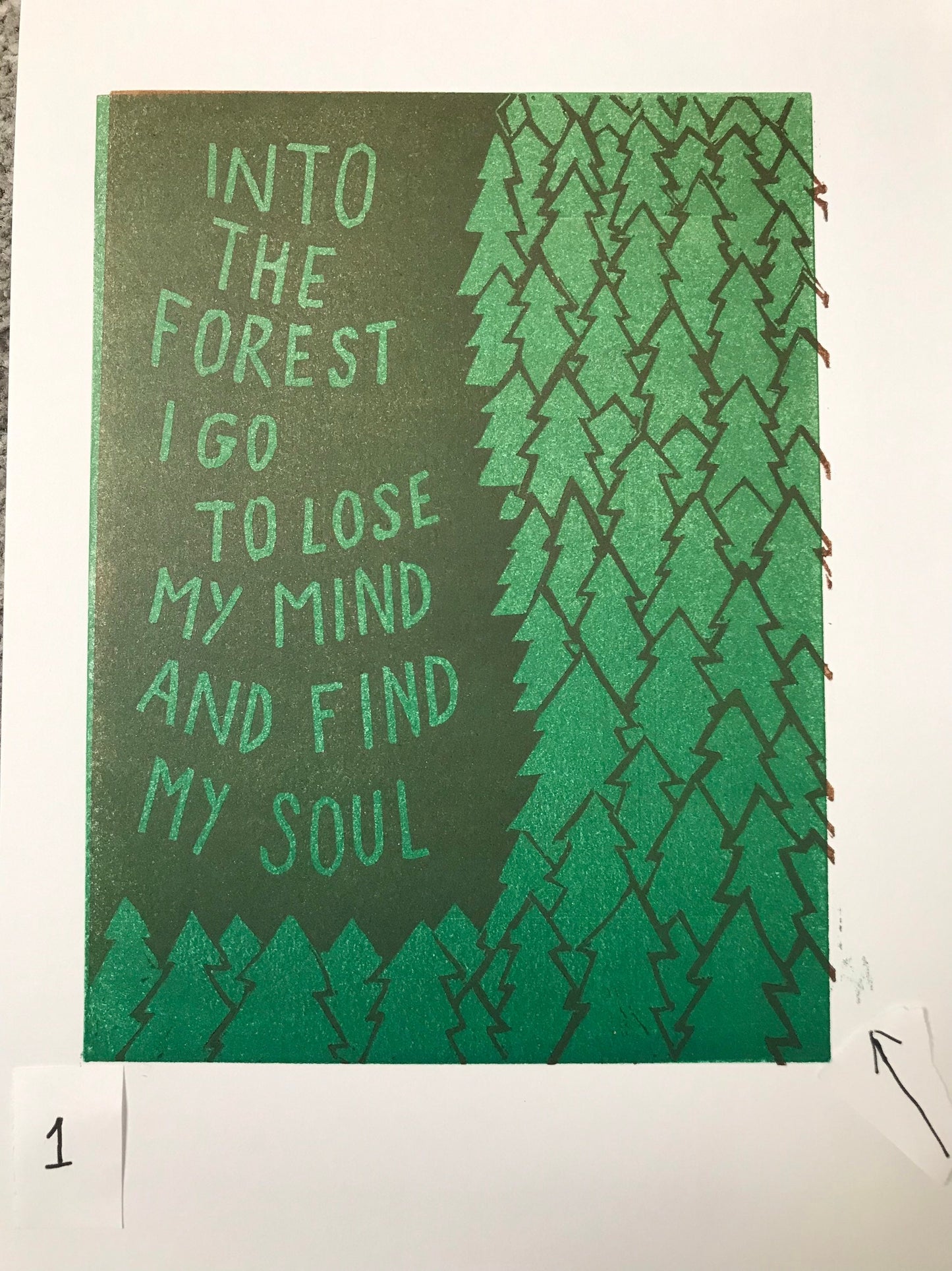 SUPER SECONDS John Muir inspired forest linocut