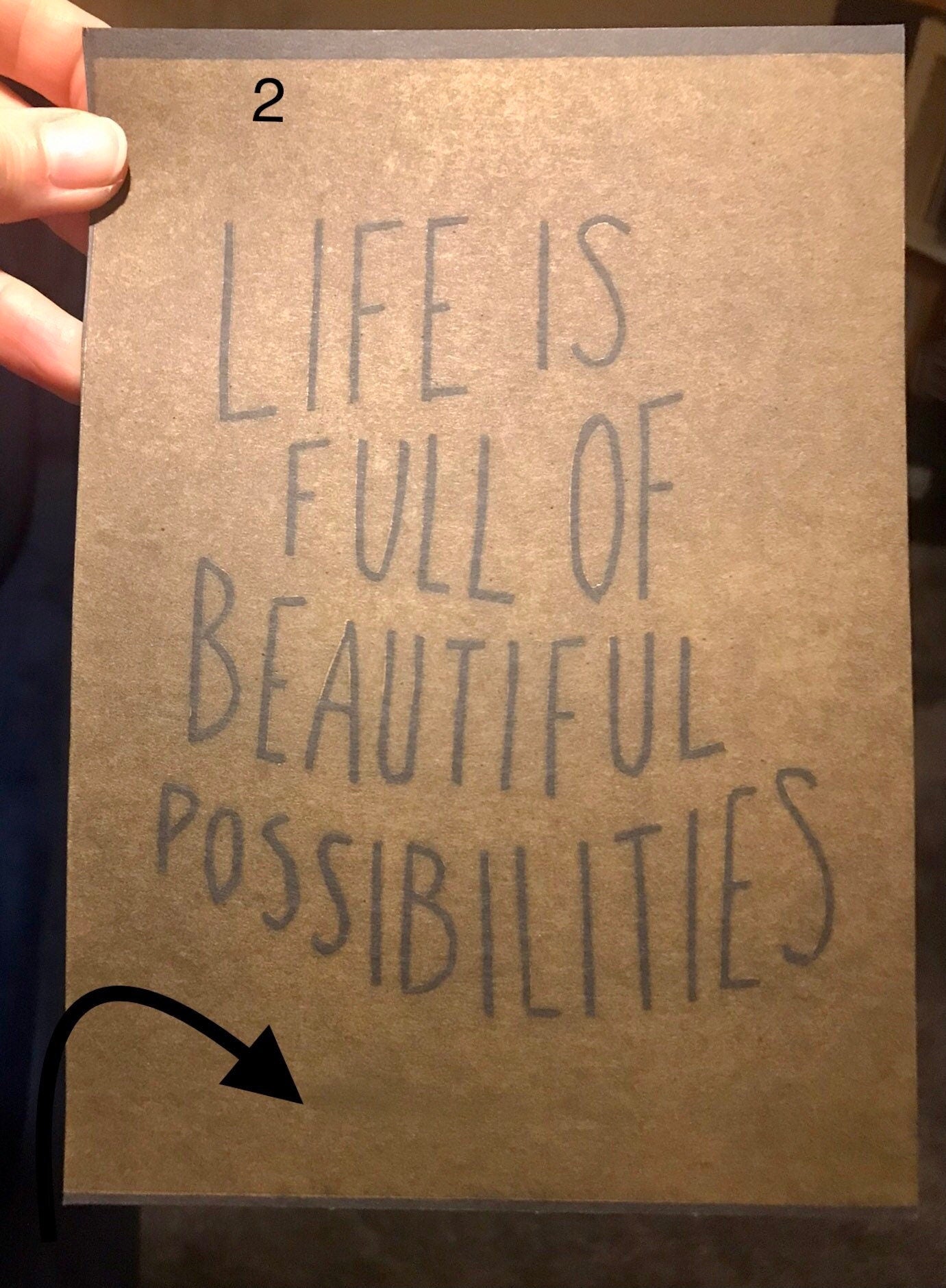 SUPER SECONDS Inspirational linocut - 'Life is Full of Beautiful Possibilities'