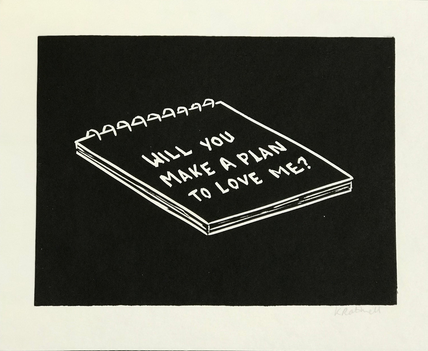 Bright Eyes ‘Make A Plan To Love Me’ lyrics inspired linocut print