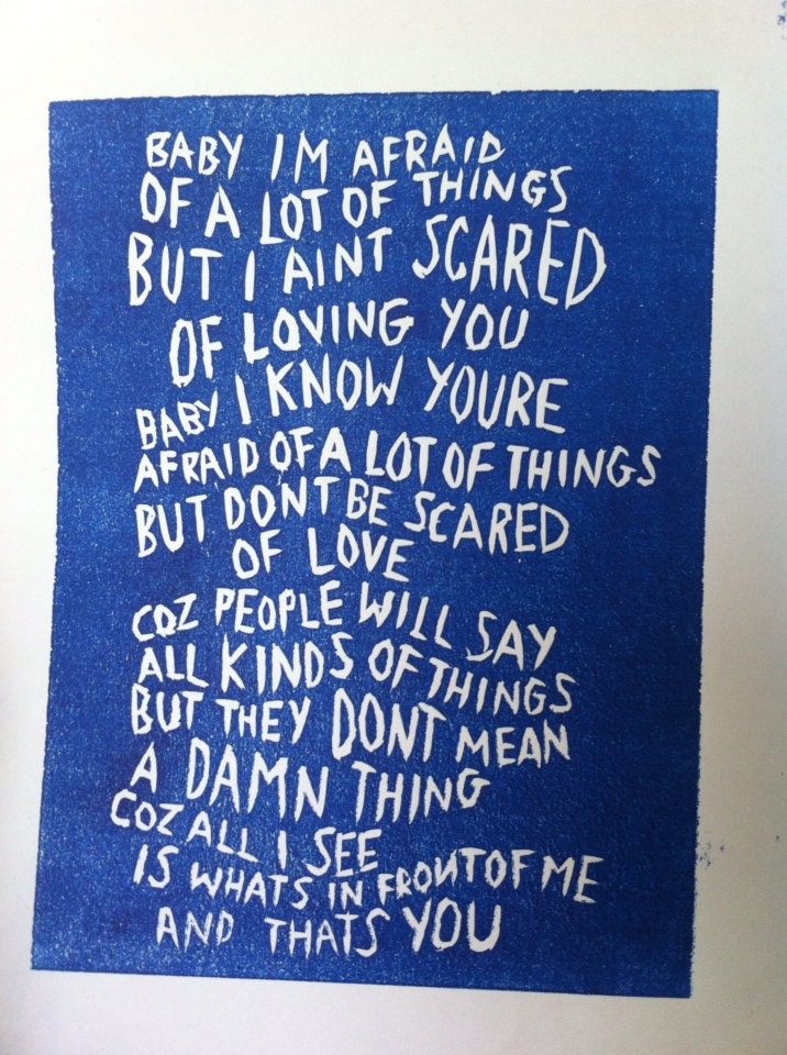 Yeah Yeah Yeahs secret song inspired linocut print