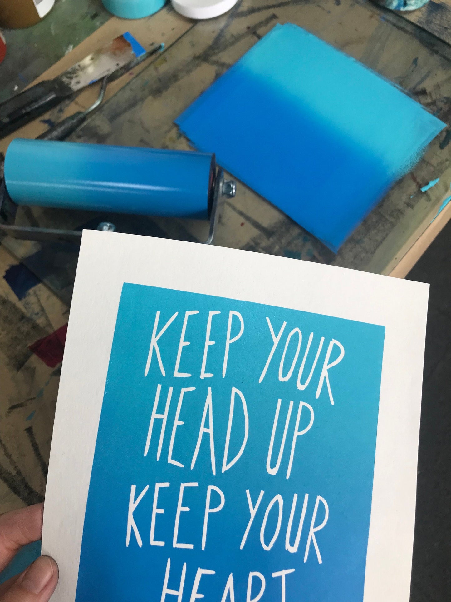 Ben Howard ‘Keep Your Head Up’ lyrics inspired original linocut