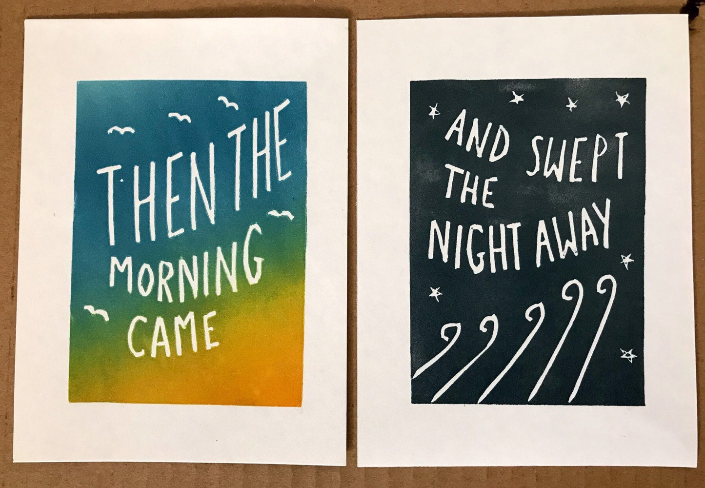 First Aid Kit ‘I Found A Way’ lyrics inspired linocut two print set