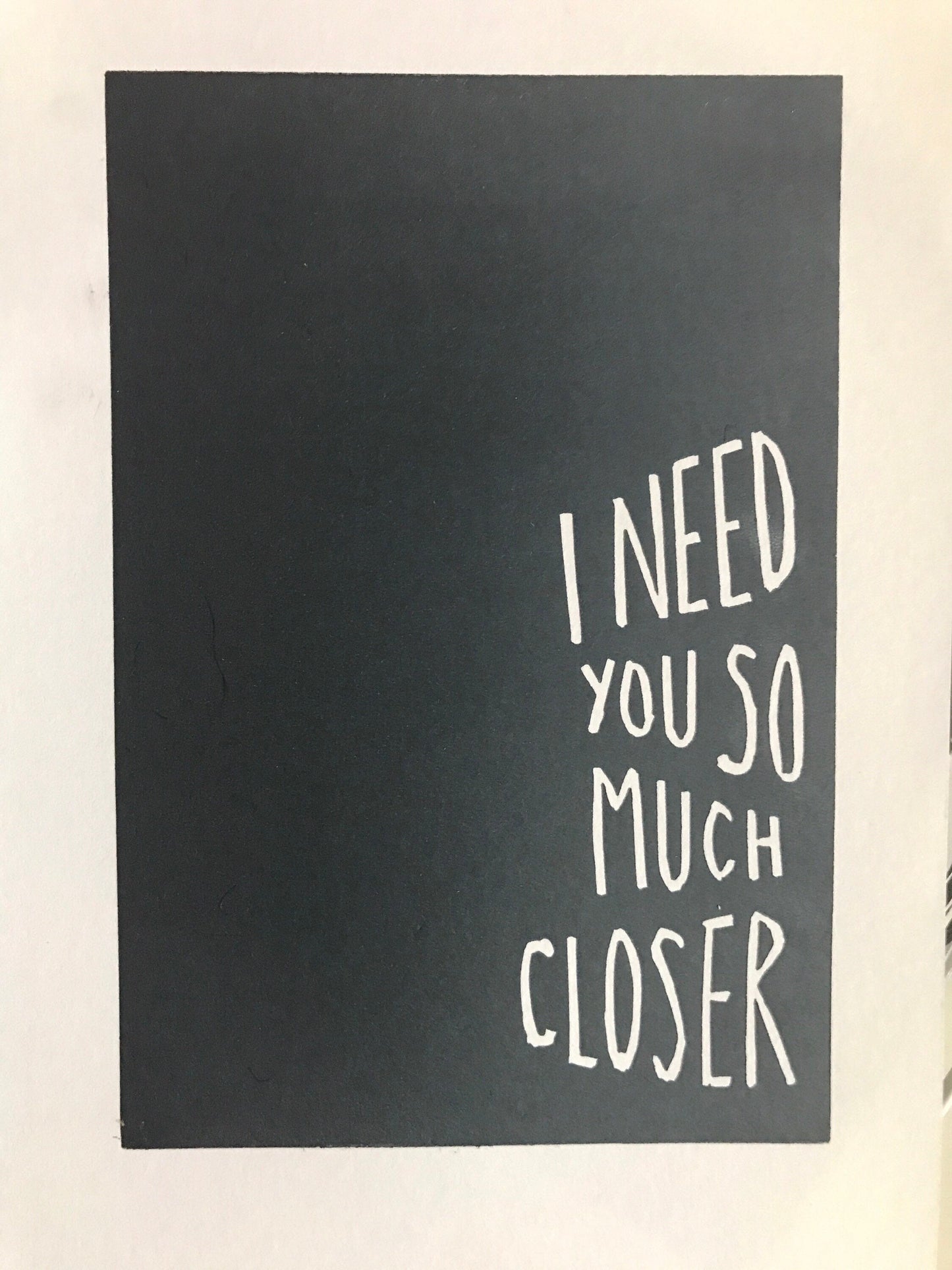 Death cab for Cutie ‘I need you so much closer’ inspired linocut