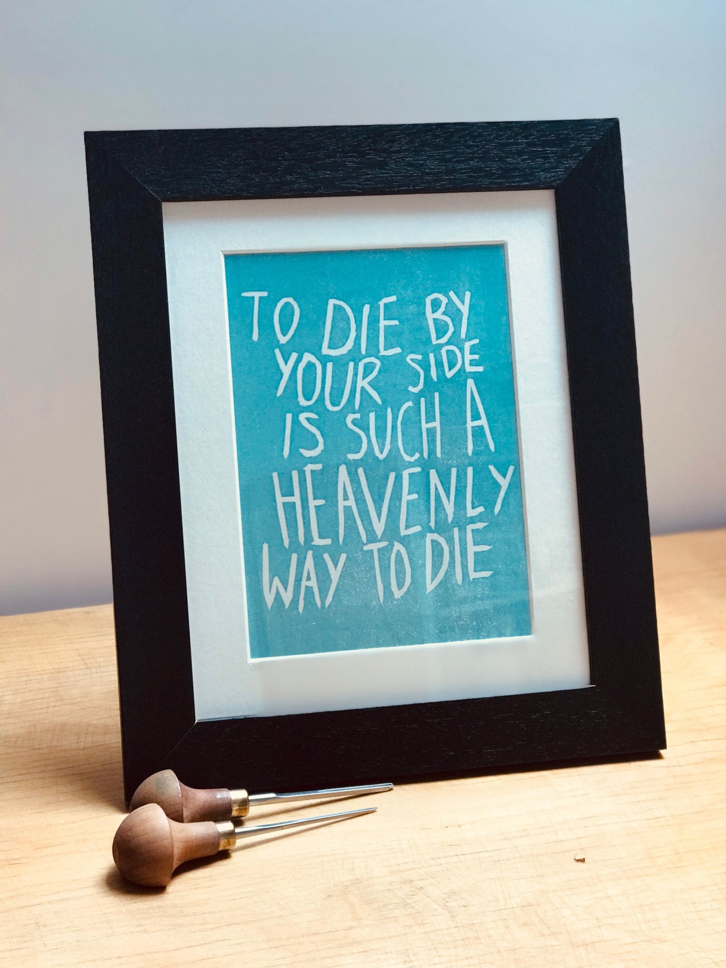 The Smiths/Morrissey 'To die by your side' inspired linocut